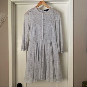 French Connection Broderie Mini Dress, US 6 EUC